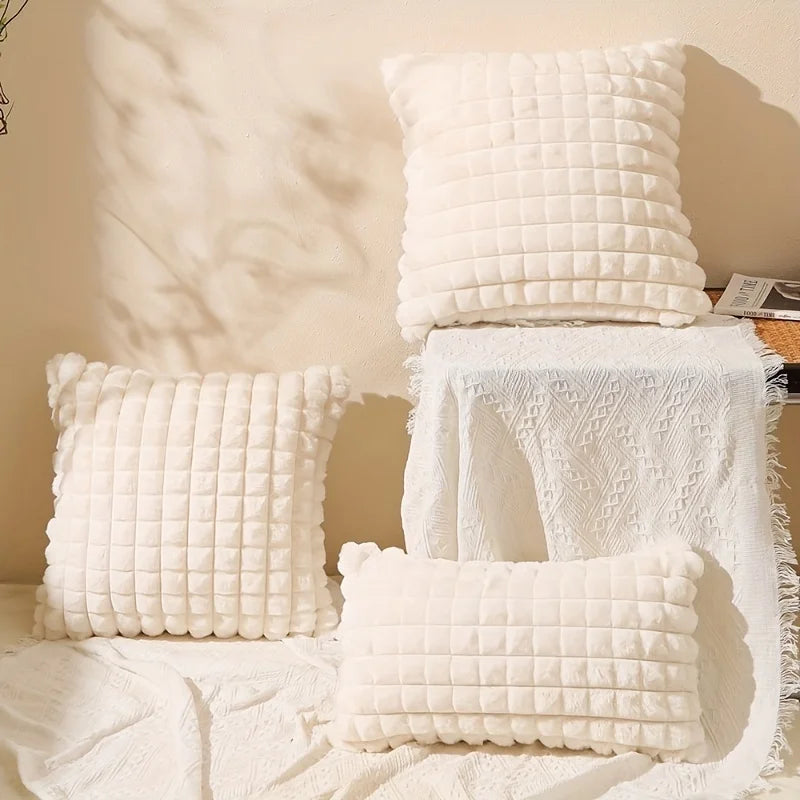 Faux Rabbit Plush Cushion Cover