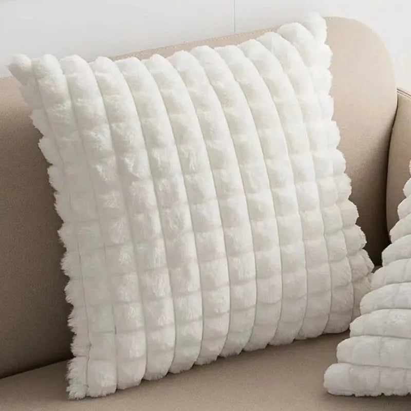Faux Rabbit Plush Cushion Cover