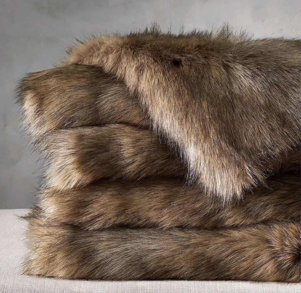 Chinchilla Faux Fur Throw