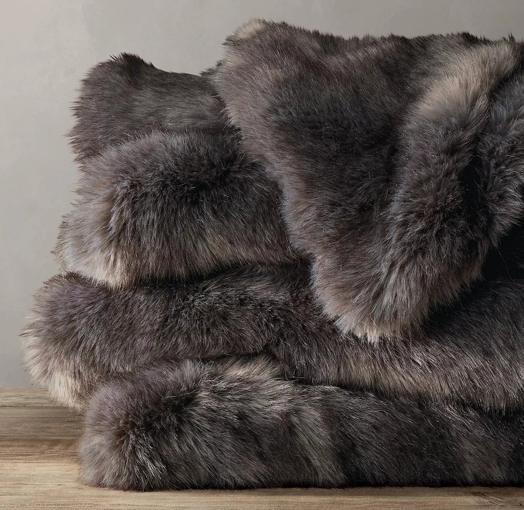 Chinchilla Faux Fur Throw