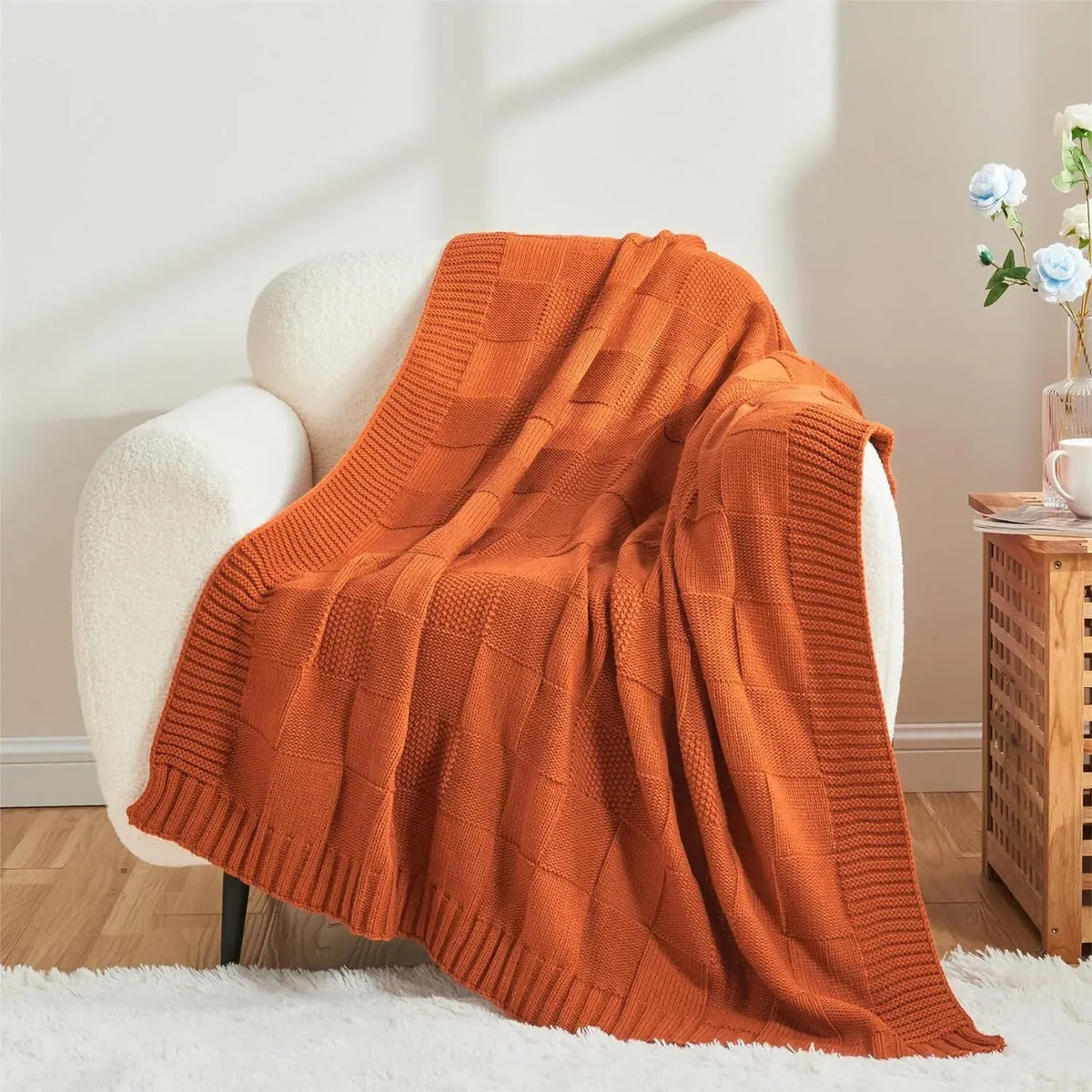 Waffle Knit Throw