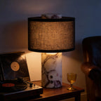 Calacatta Marble & Fabric Table Lamp