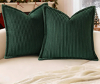 Boho Striped Corduroy Cushion Covers — Set of 2