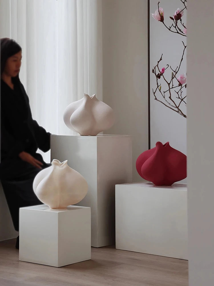 Asymmetric Sculpted Resin Vase