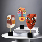 Abstract Face Resin Sculpture