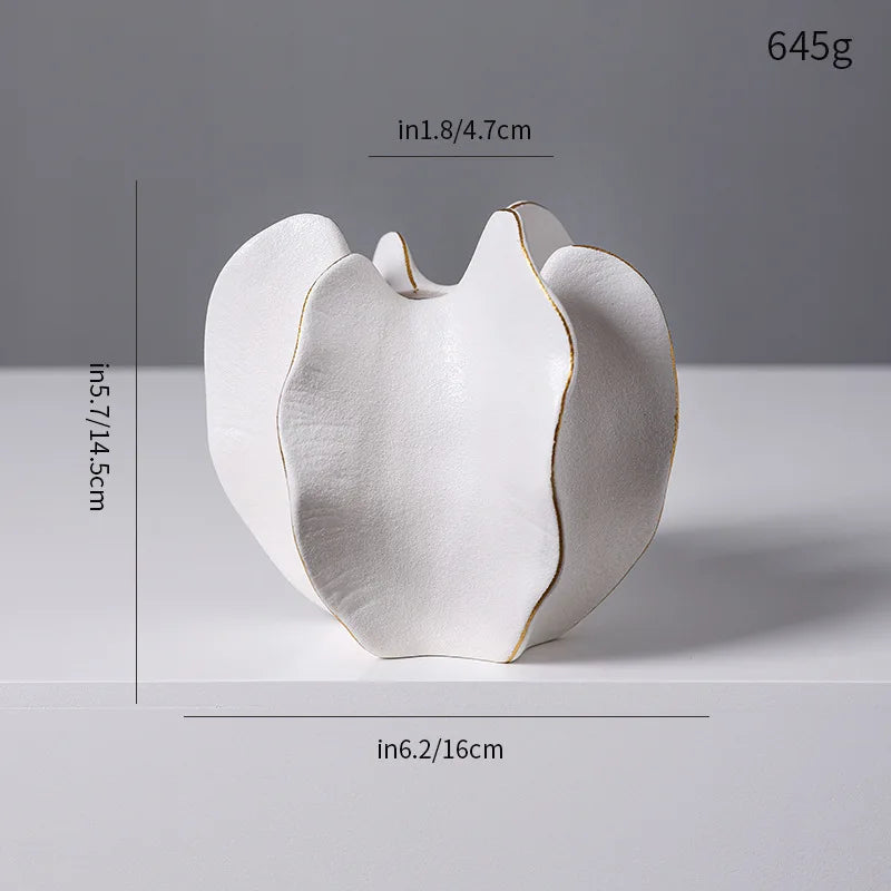Organic Pleated Ceramic Vase
