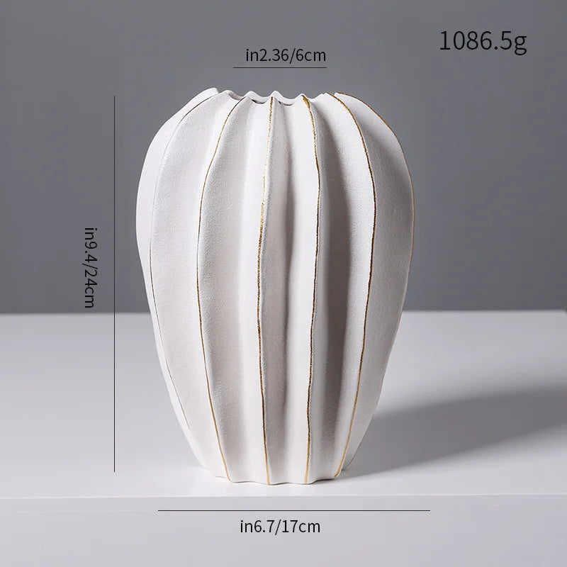 Organic Pleated Ceramic Vase
