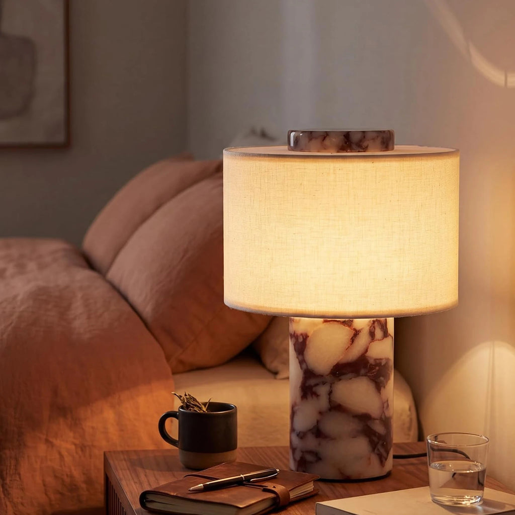 Calacatta Marble & Fabric Table Lamp