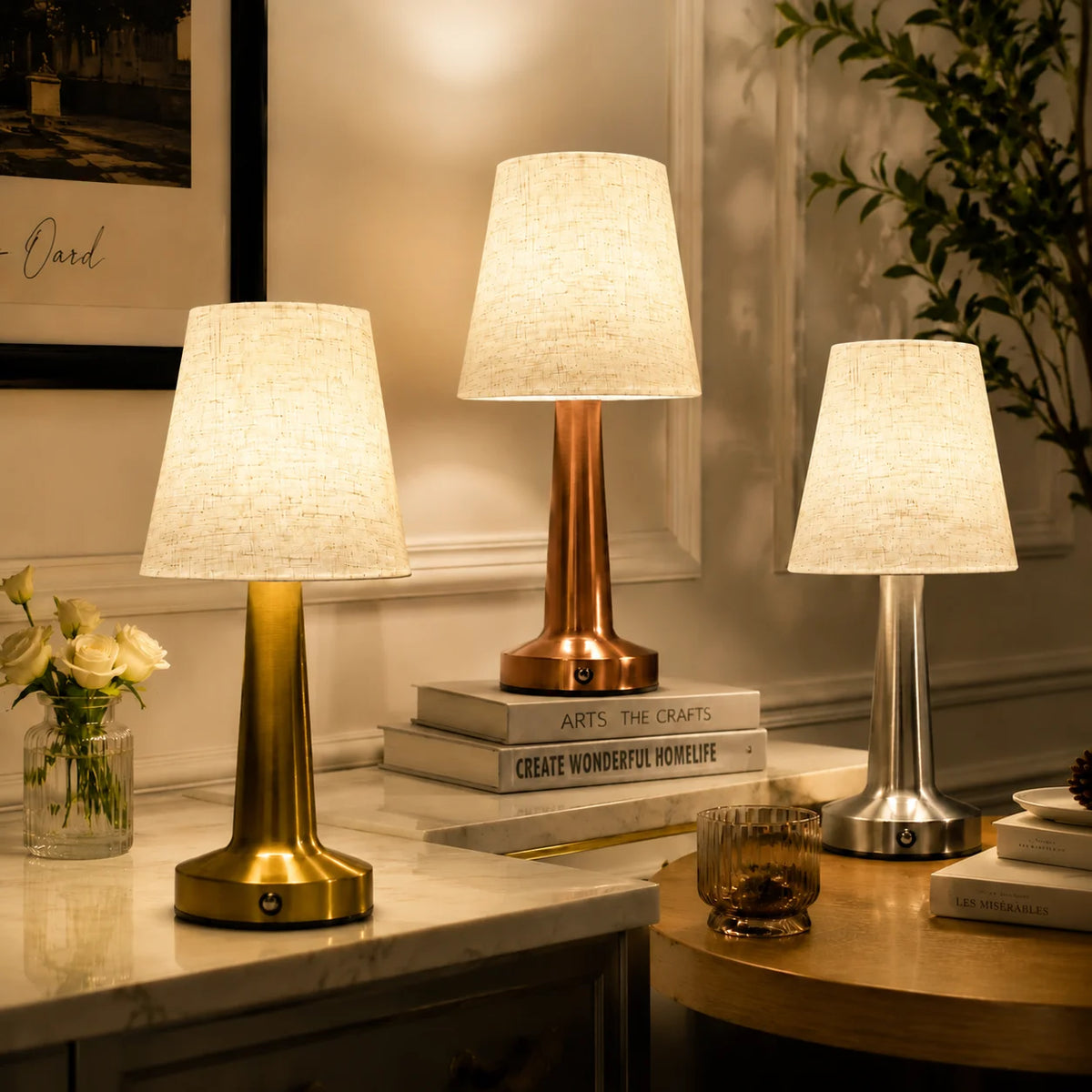 Iron Fabric Shade Bedside Lamp