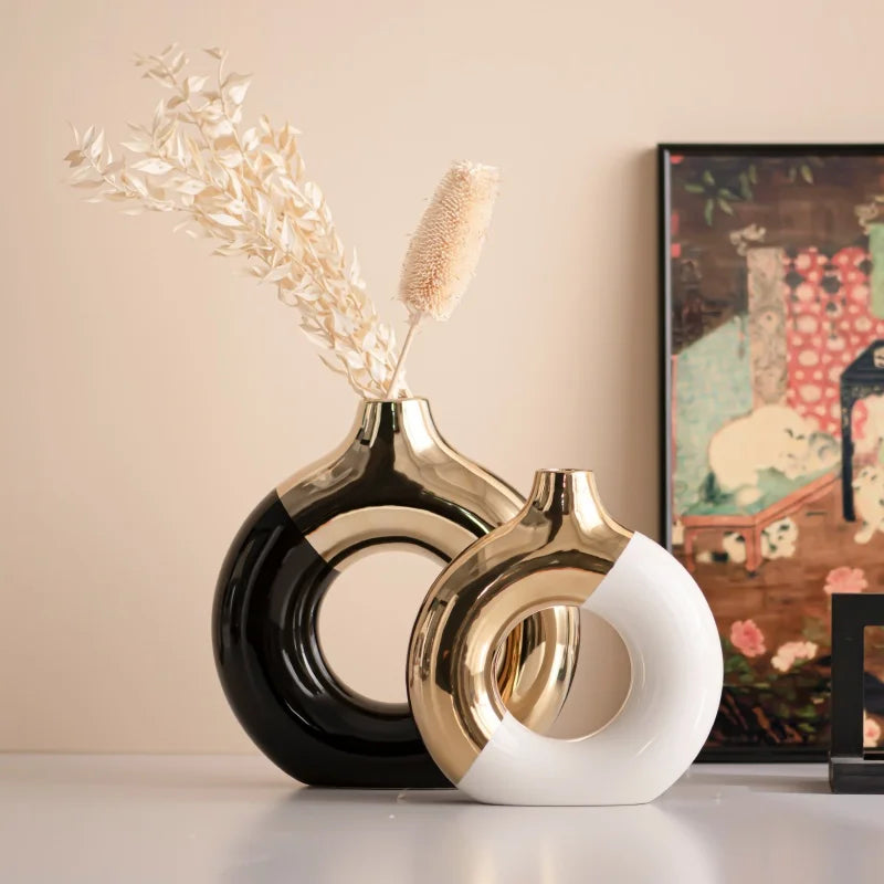 Electroplated Ceramic Statement Vase
