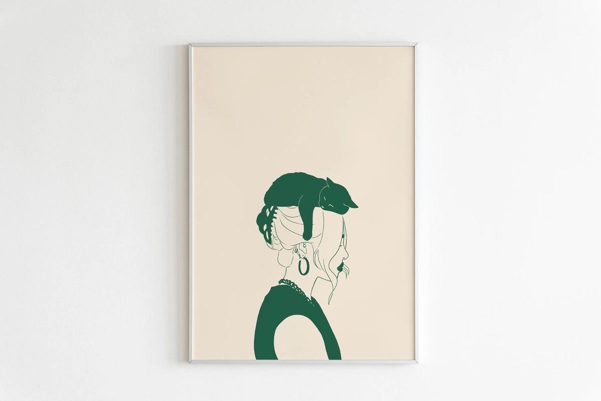 Sleeping Kitten Canvas Print | Minimalist Animal Wall Art