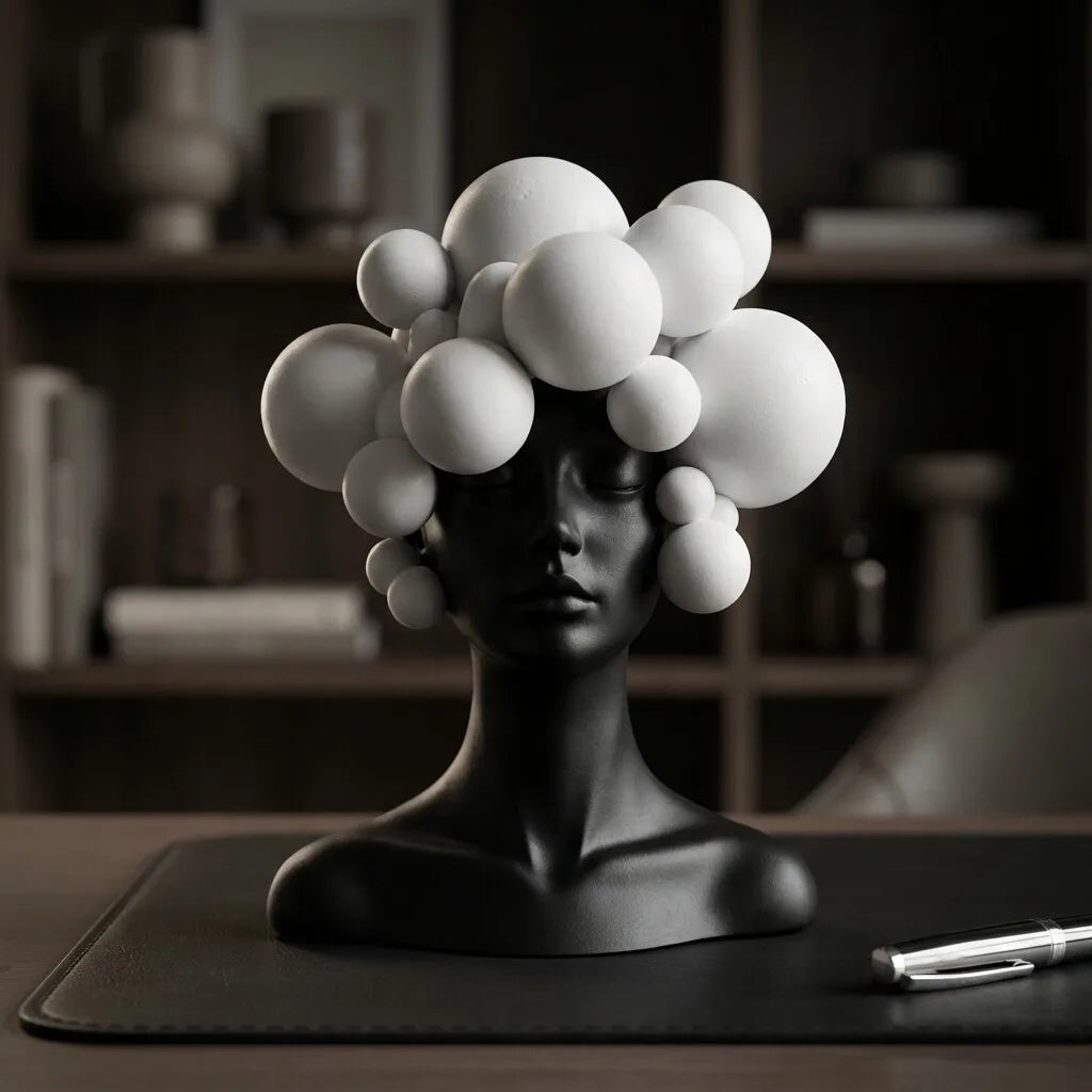 B&W Art Deco Abstract Human Figure Sculpture