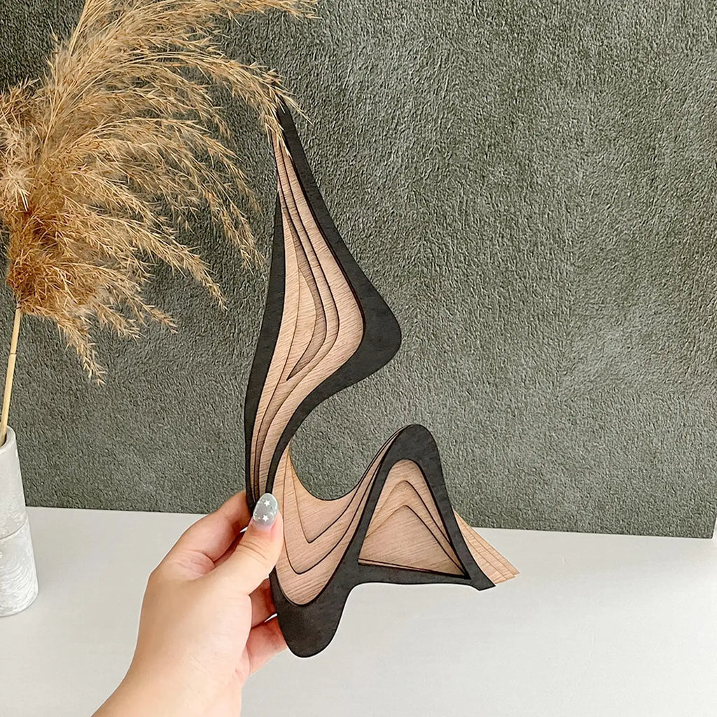 Carved Wood Abstract Sculpture