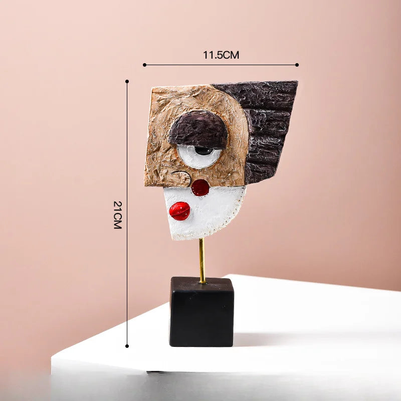 Abstract Face Resin Sculpture