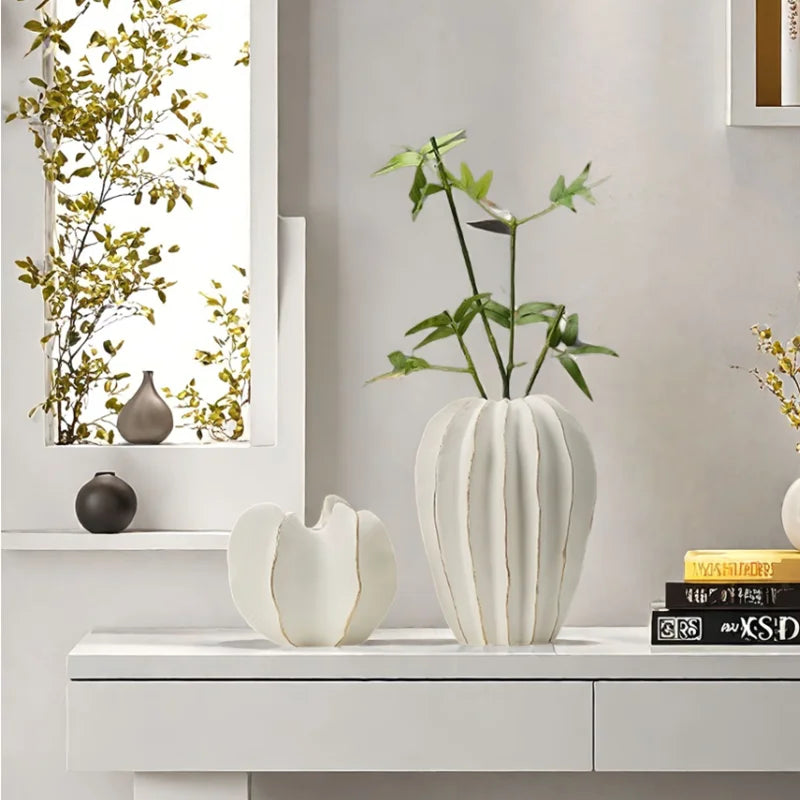 Organic Pleated Ceramic Vase