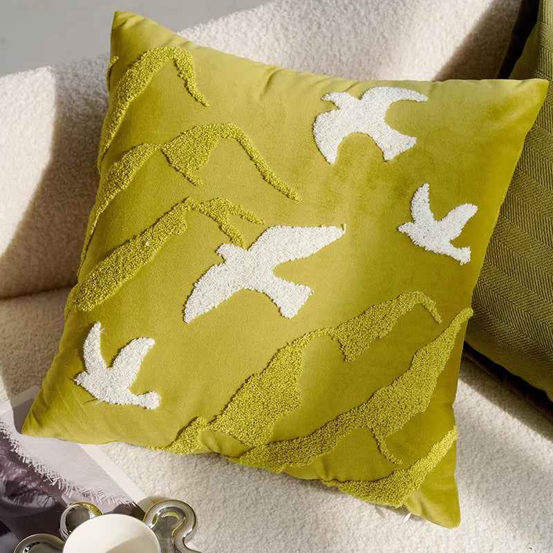 Shades of Green Woven Cushion Cover