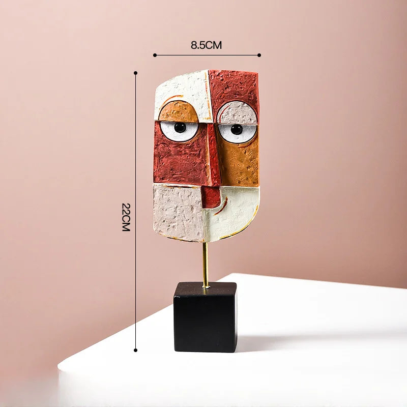 Abstract Face Resin Sculpture