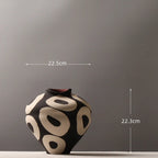 Hand-Drawn Geometric Ceramic Vase