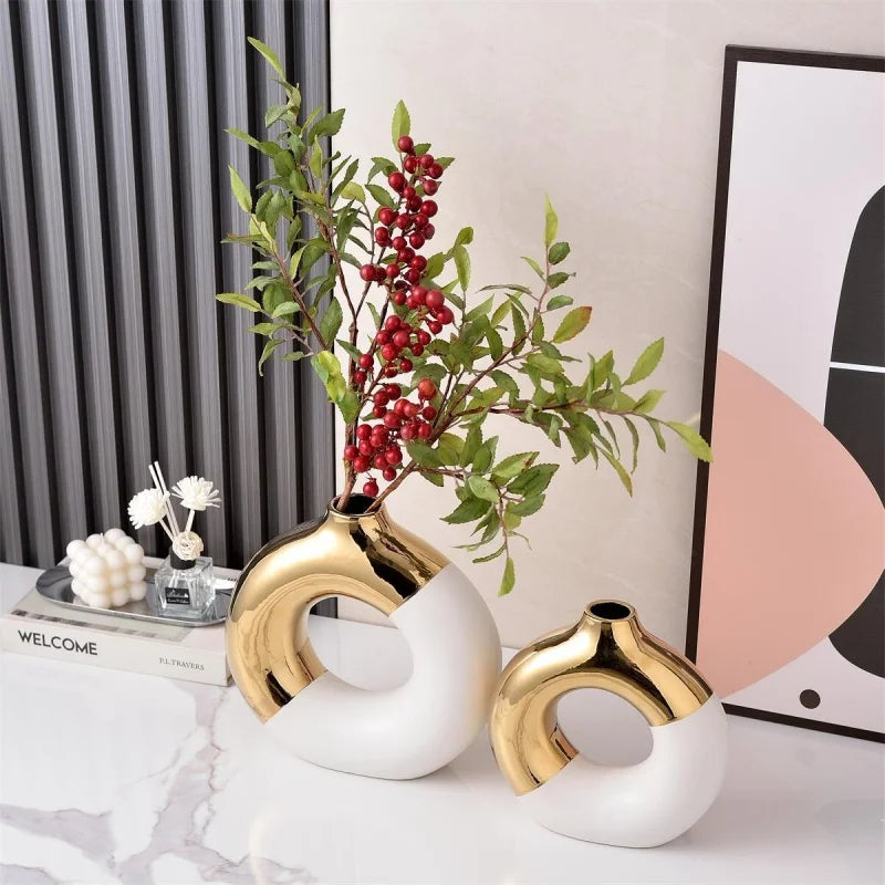 Electroplated Ceramic Statement Vase
