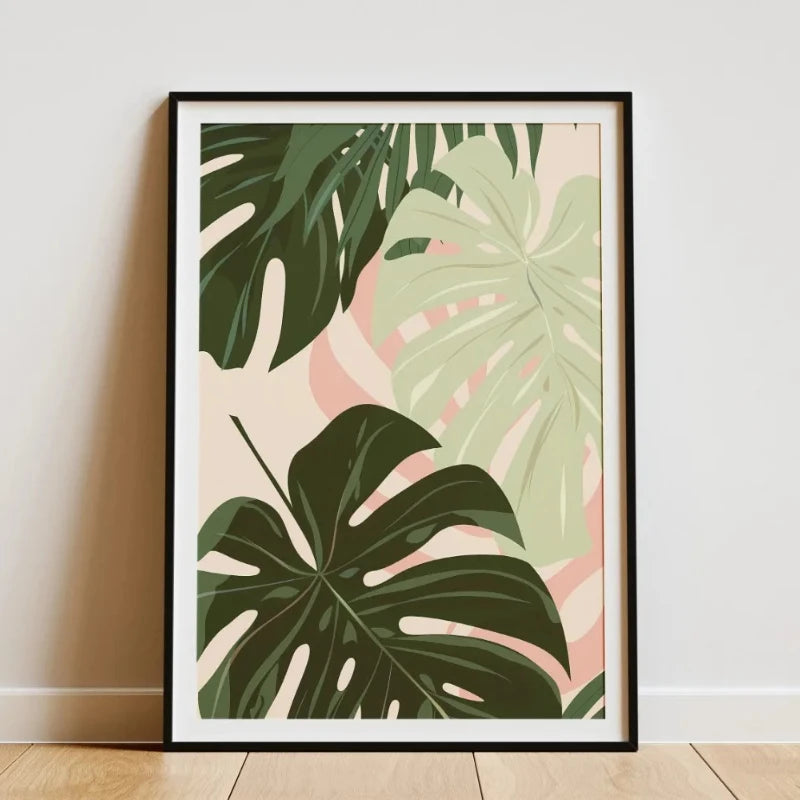 Minimalist Bamboo Forest Tropical Leaf Botanical Flower Poster and Prints Canvas Printing Wall Art Picture for Living Room Decor
