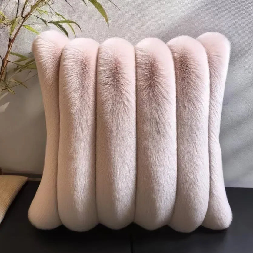 Two-Tone Faux Fur Cushion Cover