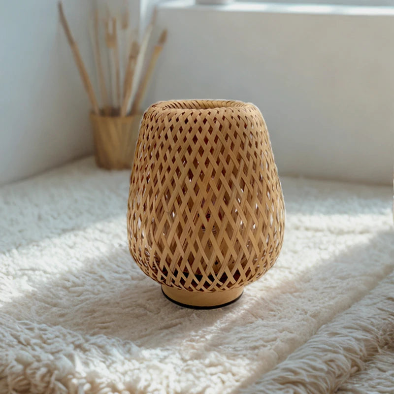 Handwoven Bamboo Table Lamp