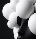 B&W Art Deco Abstract Human Figure Sculpture