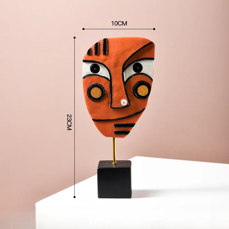 Abstract Face Resin Sculpture