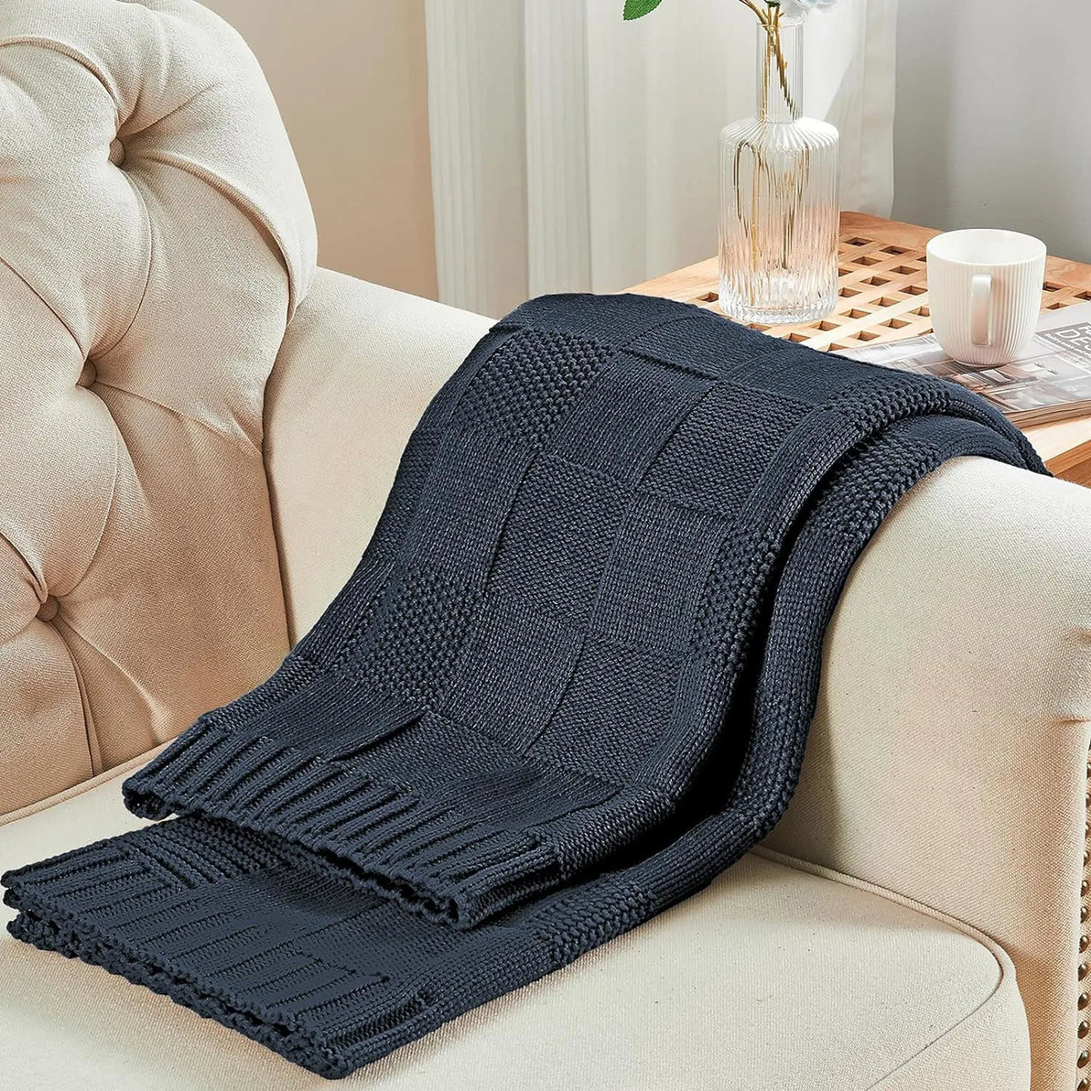 Waffle Knit Throw