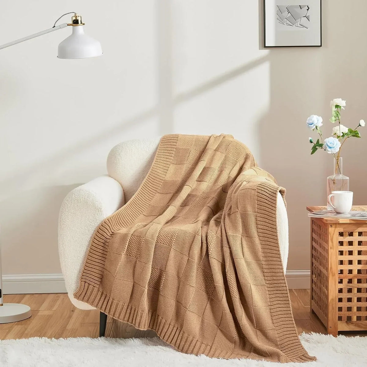 Waffle Knit Throw