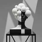B&W Art Deco Abstract Human Figure Sculpture