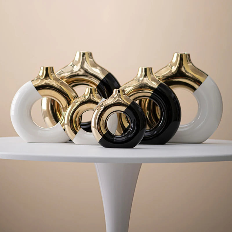 Electroplated Ceramic Statement Vase