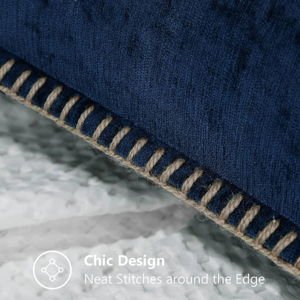 Chenille Cushion Cover with Stitched Edge