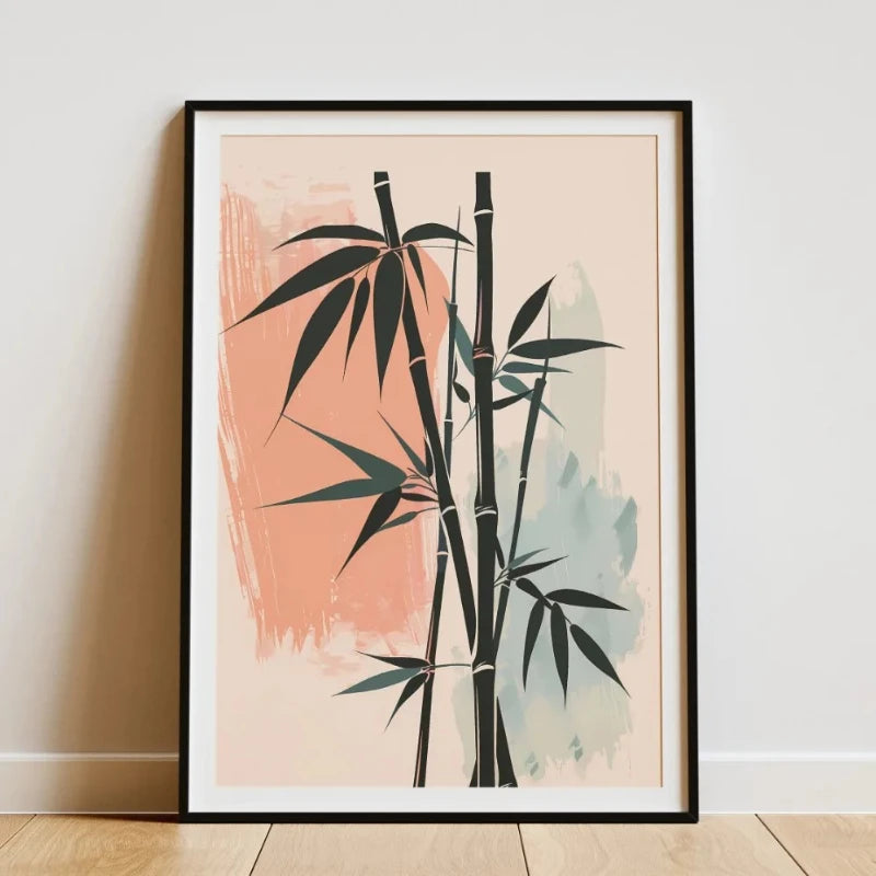 Minimalist Bamboo Forest Tropical Leaf Botanical Flower Poster and Prints Canvas Printing Wall Art Picture for Living Room Decor