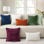 Chenille Cushion Cover with Stitched Edge
