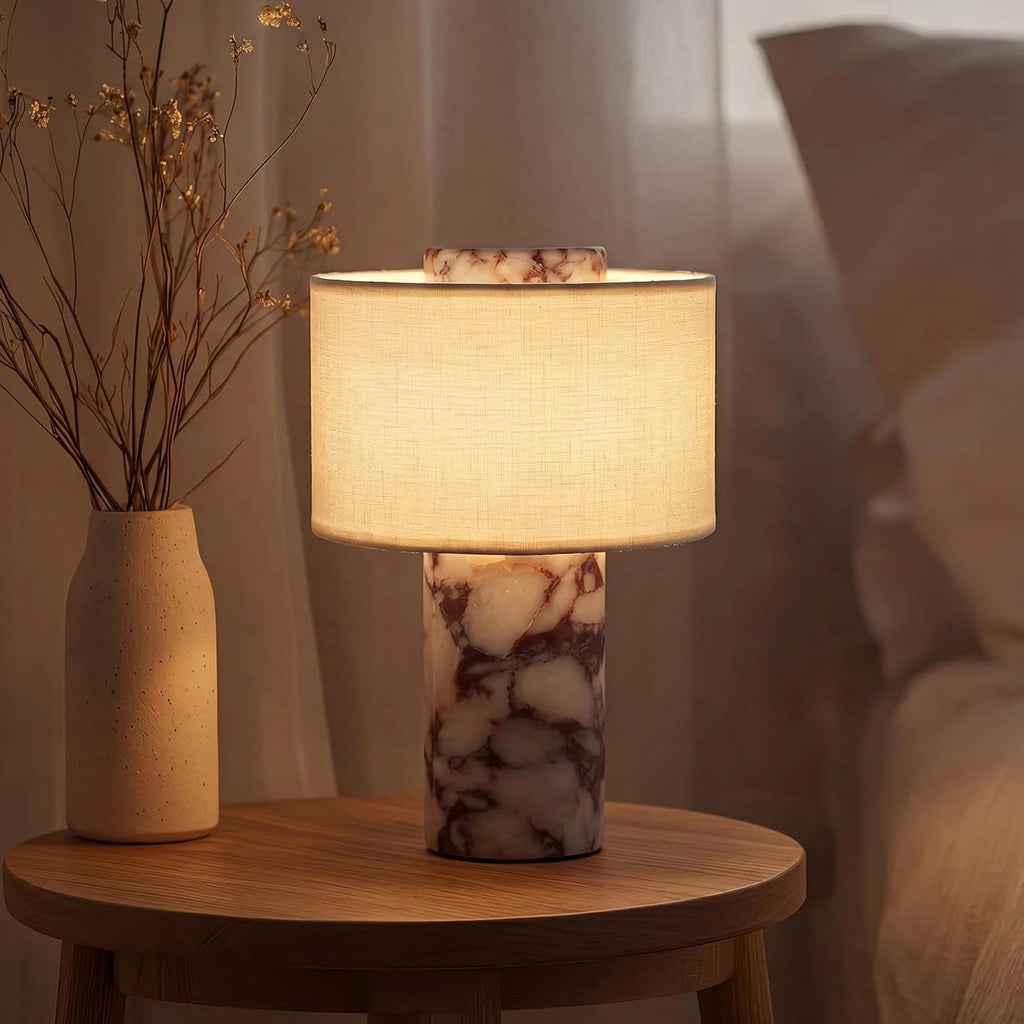 Calacatta Marble & Fabric Table Lamp