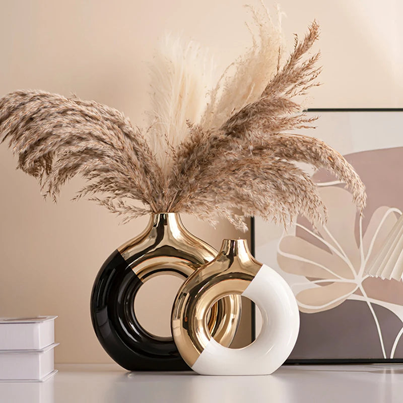 Electroplated Ceramic Statement Vase
