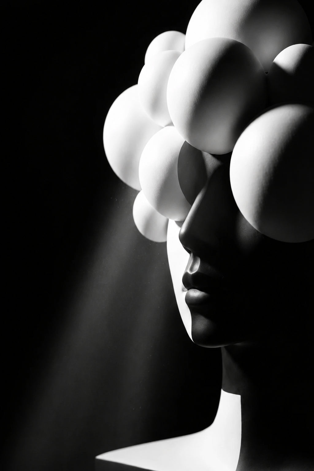 B&W Art Deco Abstract Human Figure Sculpture