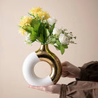 Electroplated Ceramic Statement Vase