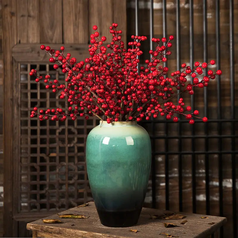 Teal Ombre Ceramic Bud Vase