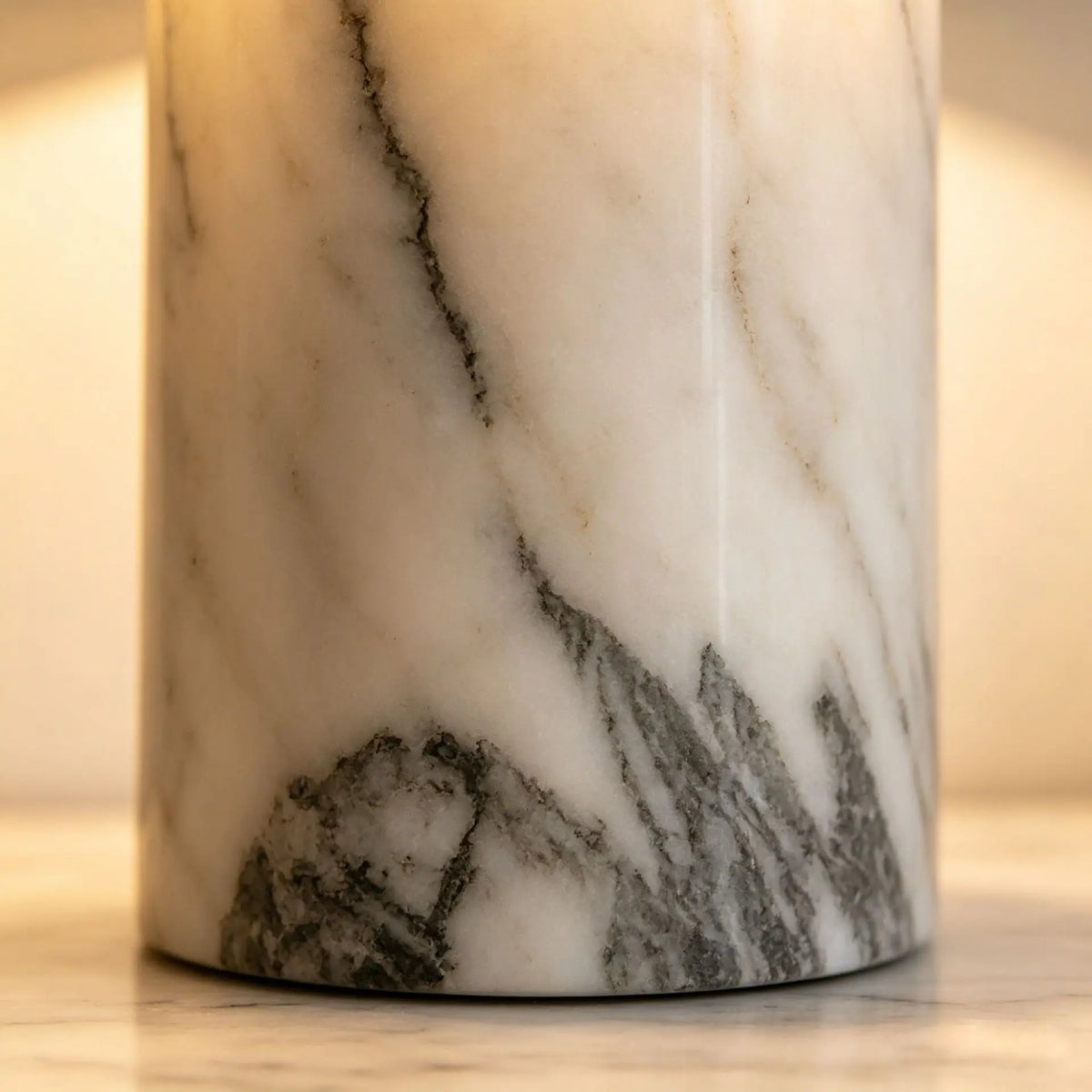 Marble & Pleated Fabric Table Lamp