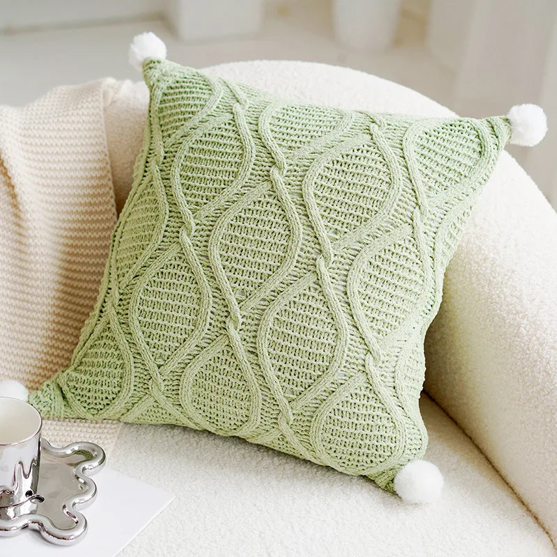Shades of Green Woven Cushion Cover