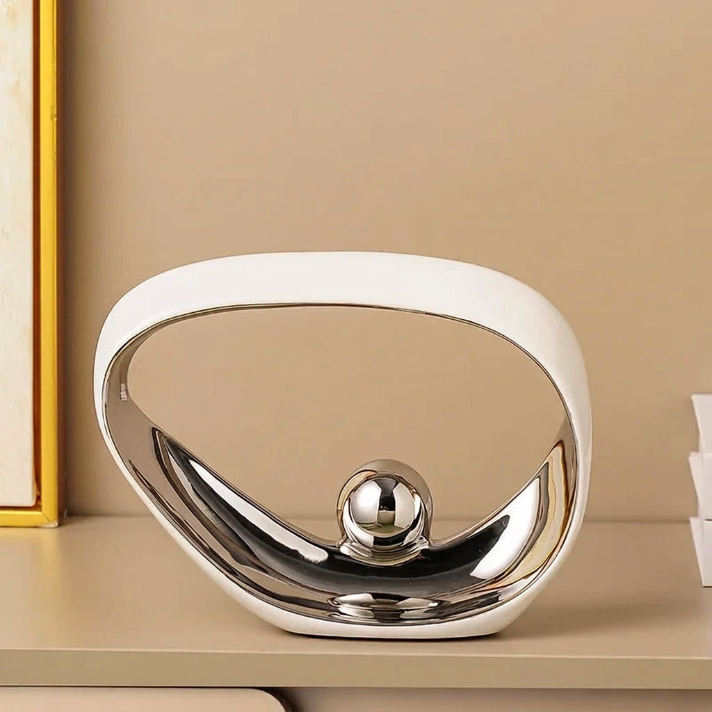 Metallic door handle on a beige surface with text overlay