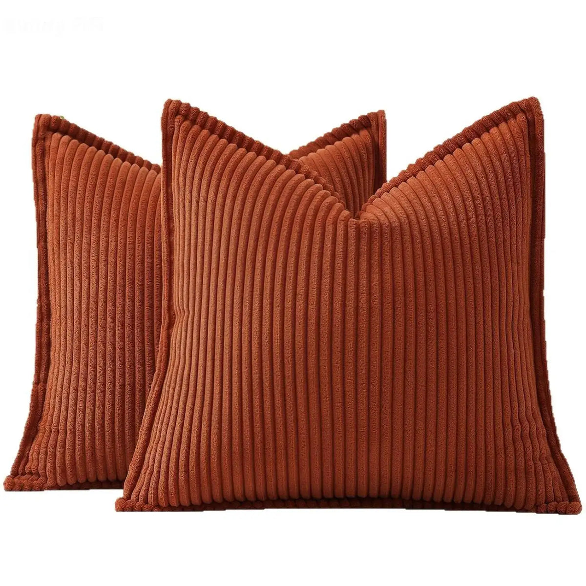 Boho Striped Corduroy Cushion Covers — Set of 2