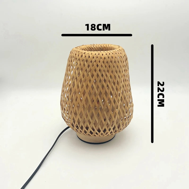 Handwoven Bamboo Table Lamp