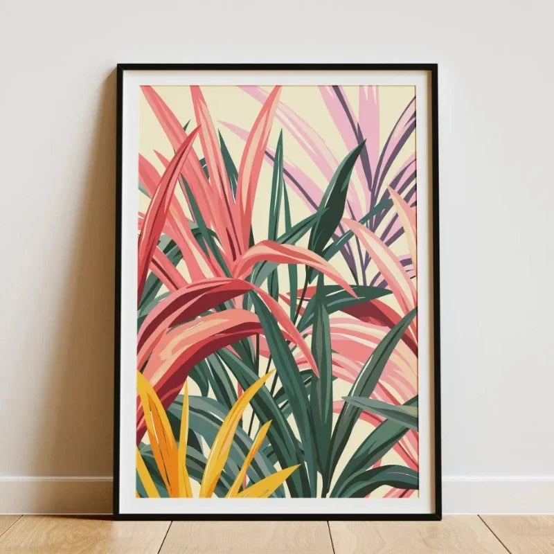 Minimalist Bamboo Forest Tropical Leaf Botanical Flower Poster and Prints Canvas Printing Wall Art Picture for Living Room Decor
