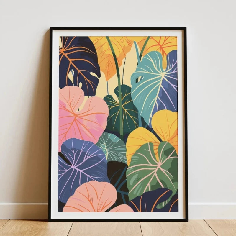 Minimalist Bamboo Forest Tropical Leaf Botanical Flower Poster and Prints Canvas Printing Wall Art Picture for Living Room Decor