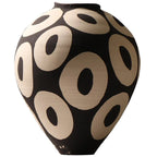 Hand-Drawn Geometric Ceramic Vase