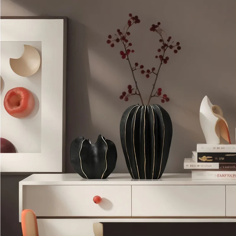 Organic Pleated Ceramic Vase