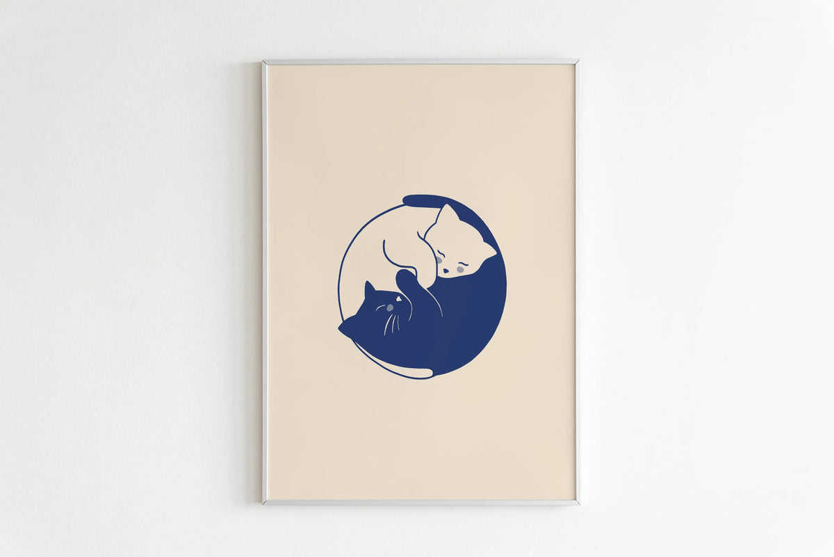 Sleeping Kitten Canvas Print | Minimalist Animal Wall Art